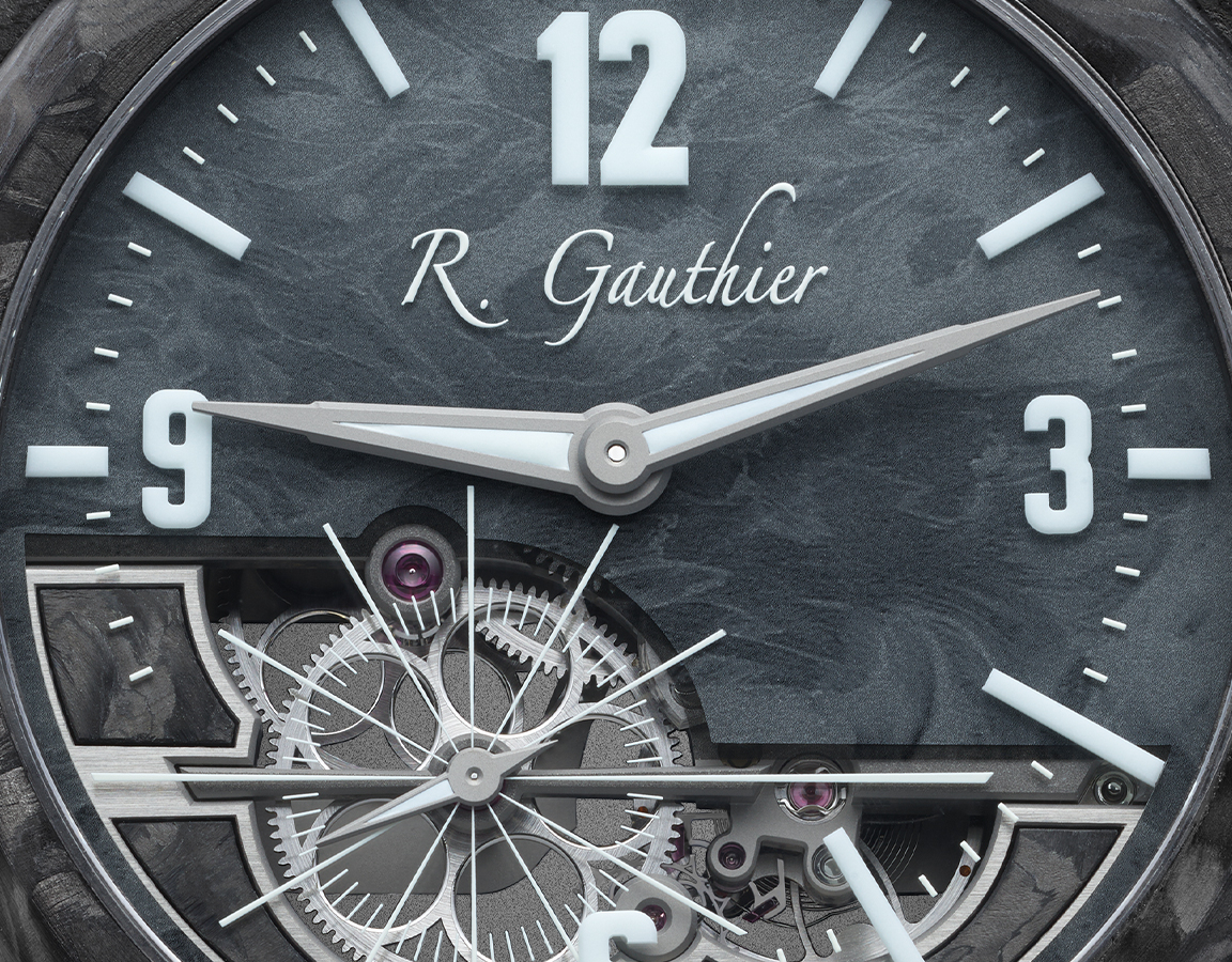 Three-dimensional hands, index and numerals filled with Super-LumiNova