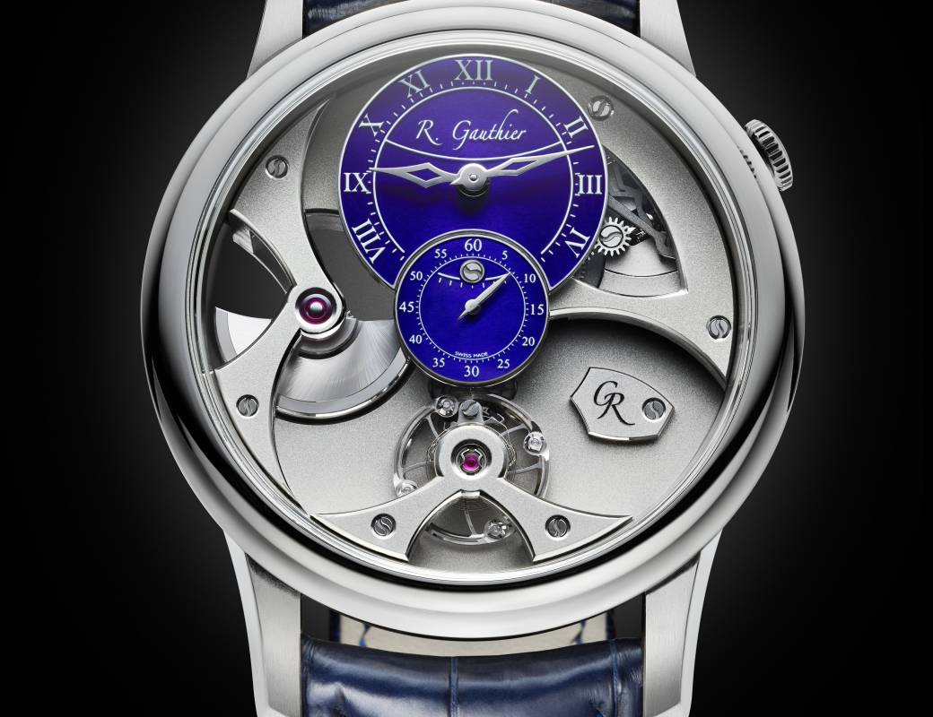 Romain Gauthier Insight Micro-Rotor platinum blue enamel dial 1