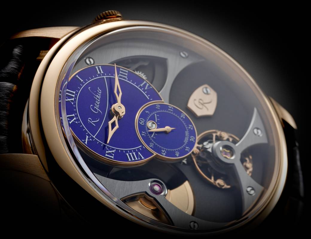 Romain Gauthier Insight Micro-Rotor red gold blue enamel dial 6