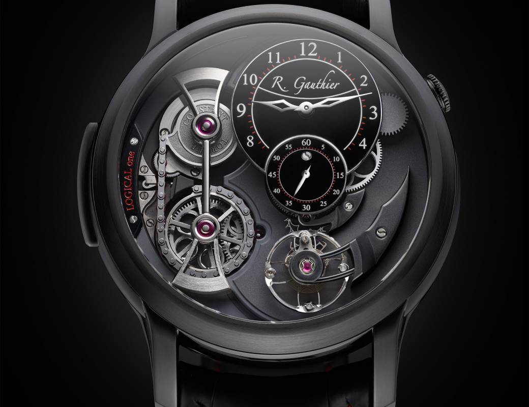 Romain Gauthier Logical One Black Titanium black enamel dial red accents 1