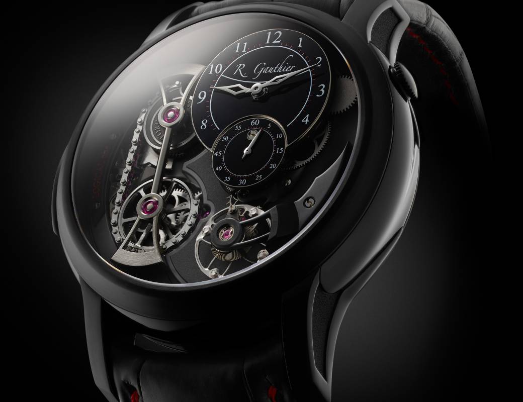 Romain Gauthier Logical One Black Titanium black enamel dial red accents 2