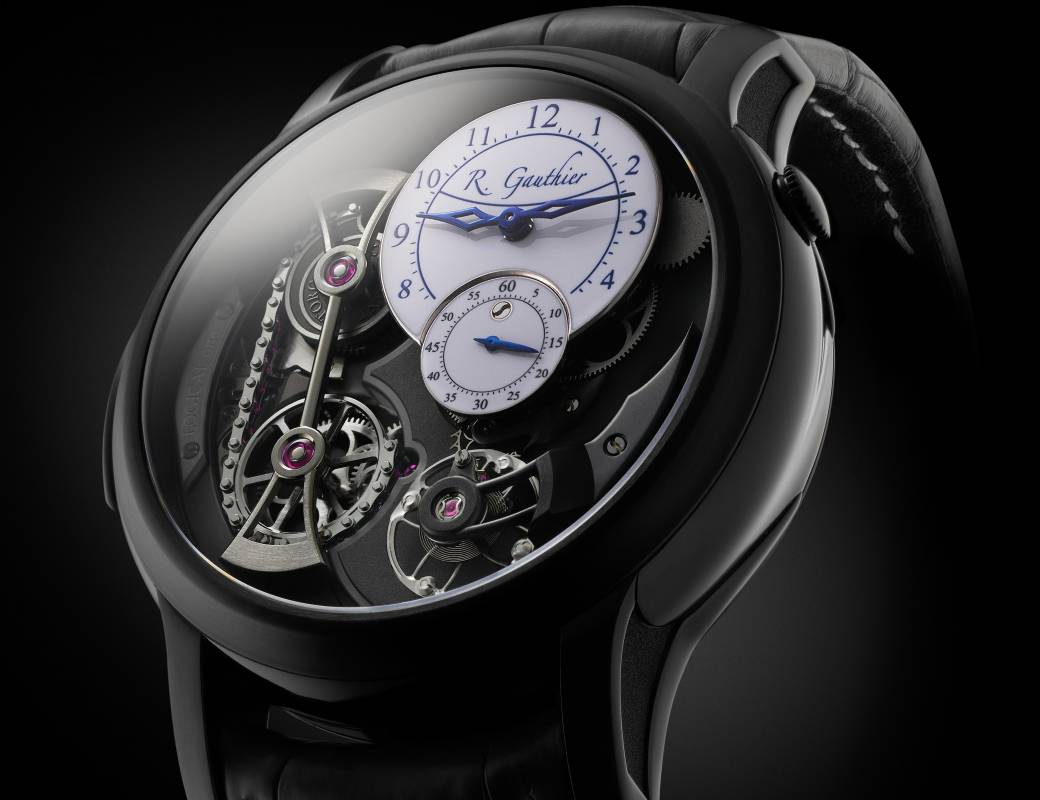 Romain Gauthier Logical One Black Titanium white enamel dial white accents 2