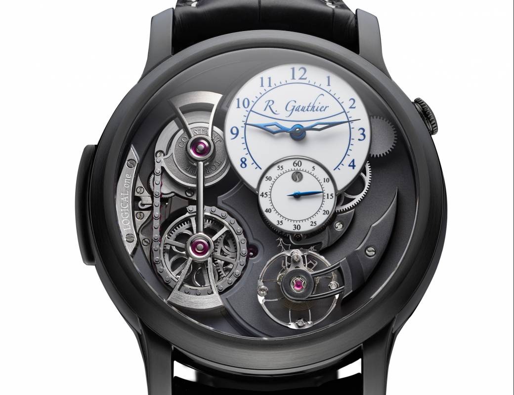 Romain Gauthier Logical One Black Titanium white enamel dial white accents 4