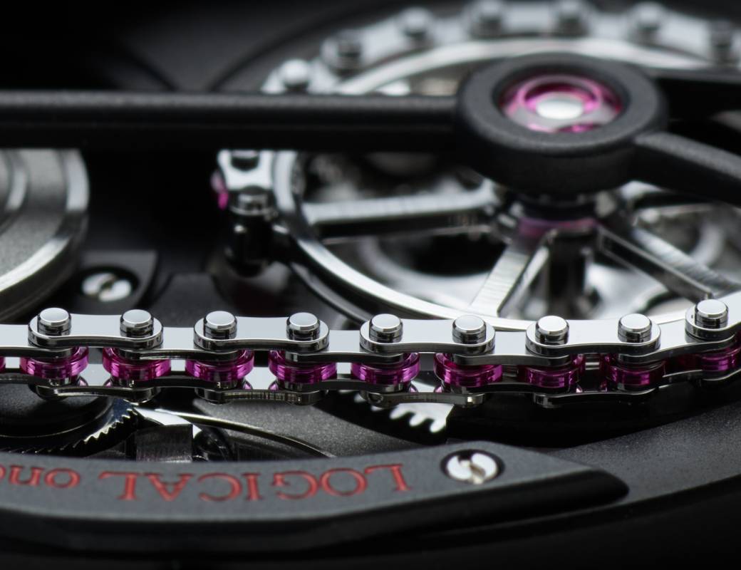 Romain Gauthier Logical One Enraged red accents movement close-up 1
