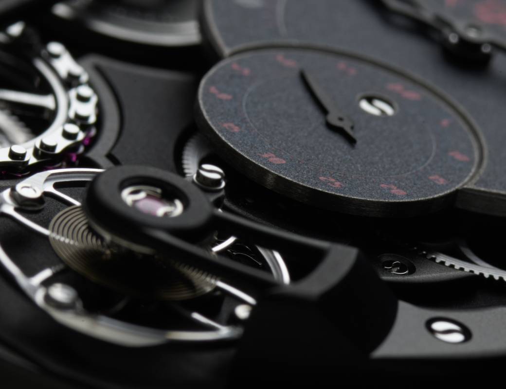Romain Gauthier Logical One Enraged red accents movement close-up 4