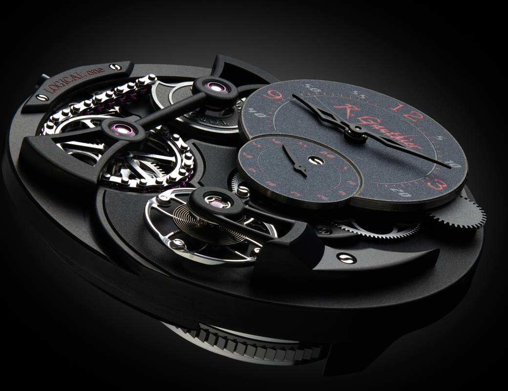 Romain Gauthier Logical One Enraged red accents movement close-up 6