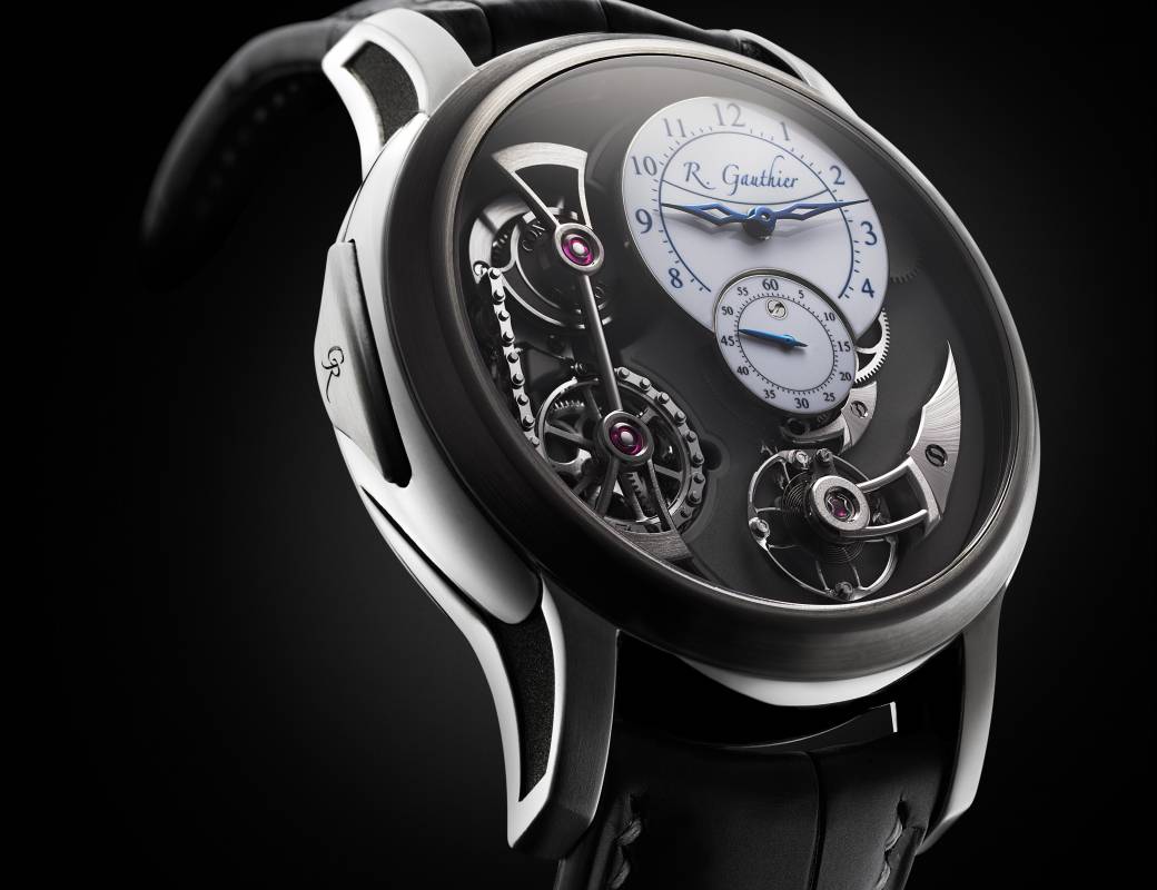Romain Gauthier Logical One Natural Titanium white enamel dial 3