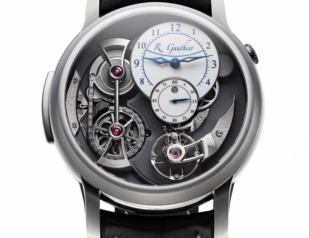 Romain Gauthier Logical One Natural Titanium white enamel dial 6