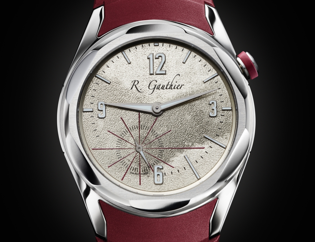 C by Romain Gauthier Titanium Edition Five with burgundy rubber strap, MON00542